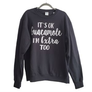 🍁 Guacamole Extra Black Crewneck Long Sleeve Sweatshirt Funny